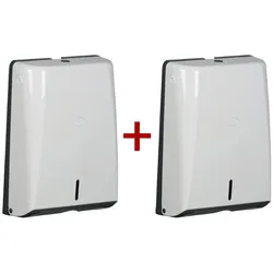 Papiertuchspender 1+1 GRATIS, weiß, 275x370x110 mm