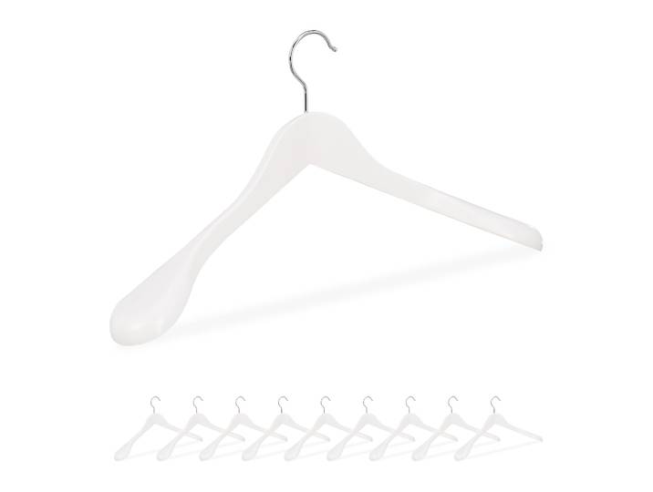 Anzug Kleiderbügel 10er-Set Weiss-Silber