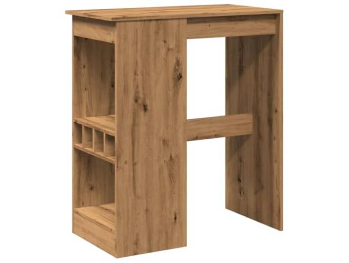 HKLGBVCR Bartisch aus Holz, Eiche, handgefertigt, 4 Flaschenhalter