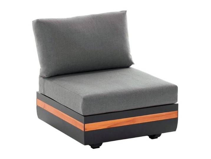 Niehoff Volano Mittelmodul Aluminium/Teak/Polypropylen Dunkelgrau