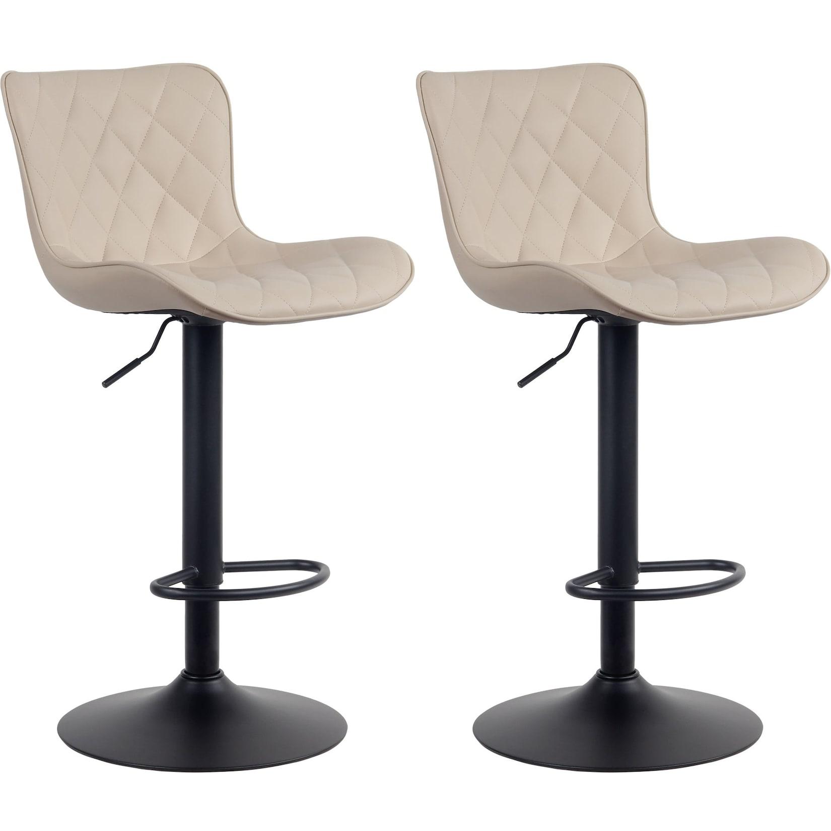 CLP 2er Set Barhocker Emma - Höhenverstellbare Barstühle - 360° Drehstühle Mit Rückenlehne Für Küche Und Bistro