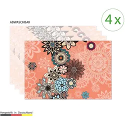 CoverYourDesk, Tischset, Tischset Mandala mit Blüten