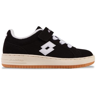 Sneaker LOTTO, Kinder, Gr. 26, schwarz-weiß (schwarz, weiß), Synthetik, mehrfarbig, Schuhe Sneaker, - mit extra breiter Elastik Schnürung