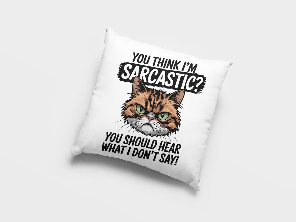 Sarcastisch Kat Sierkussen met Grappige Boze Kat Decoratie voor Kattenliefhebbers