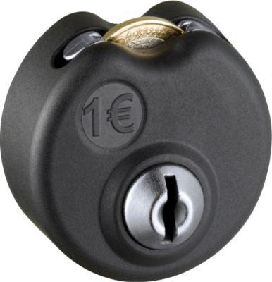 C+P WF-Lock Pfandschloss, für 1 Euro-Münze, schwarz