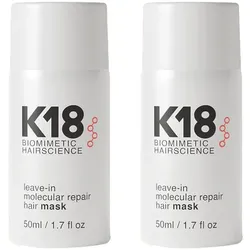 100ml K18 Biomimetic Hairscience Leave-In Molecular Repair Hair Mask Set (2 x 50ml)