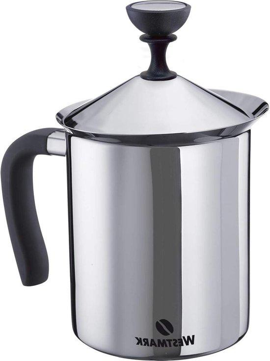 RVS melkopschuimer, 800 ml, zilver