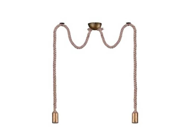 Trio Leuchten 310100204 Rope Suspension en laiton vieilli en lin avec suspension 1 x E27