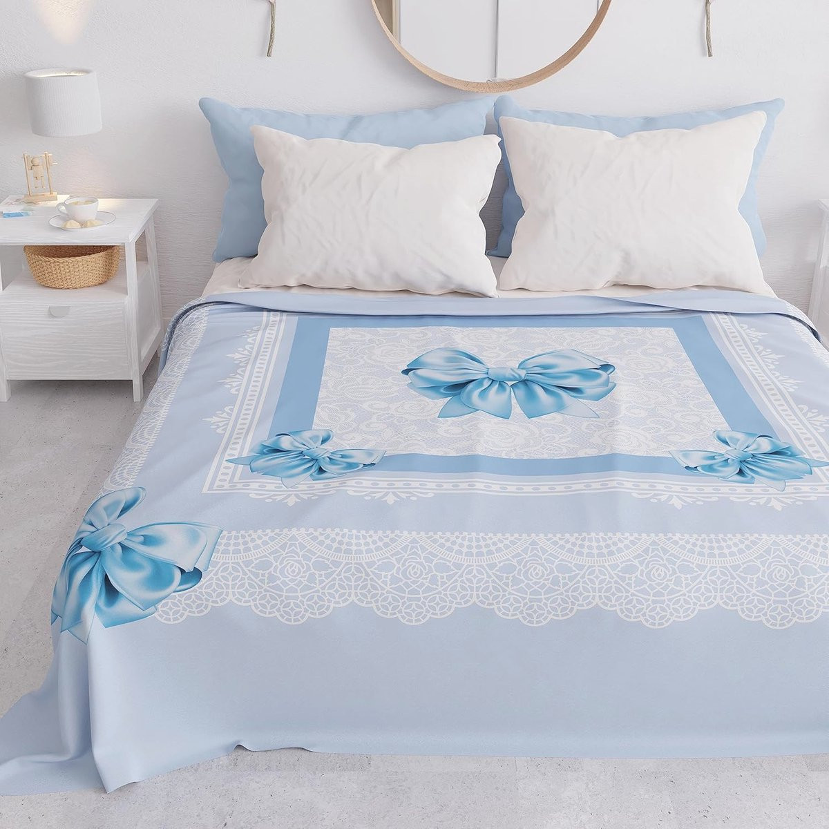Lichte Zomerse Sprei voor Tweepersoonsbed - Hypoallergene Microvezel, Lichtblauw