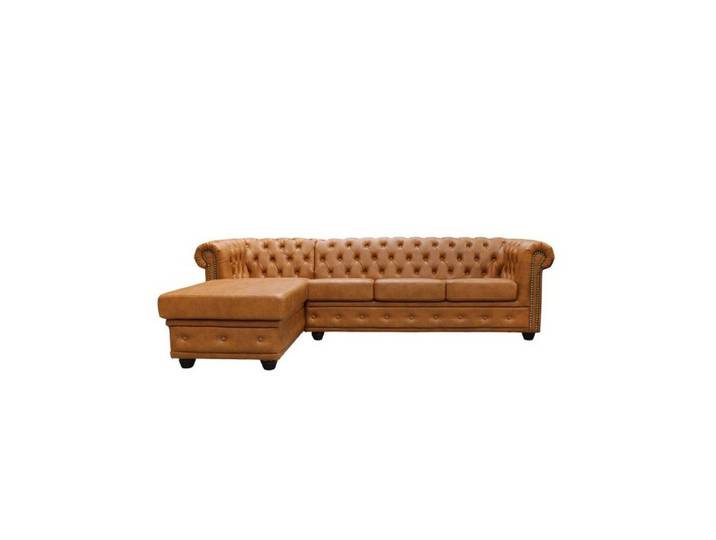 JVmoebel Chesterfield-Sofa Braunes Ledersofa mit Chesterfield-Knöpfen und verstellbarer Funktion, Packung, Made in Europa