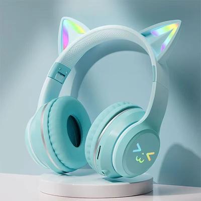 Inspired Finds RGB Cat Ear Wireless Gaming Headset With Bluetooth And Cable green
