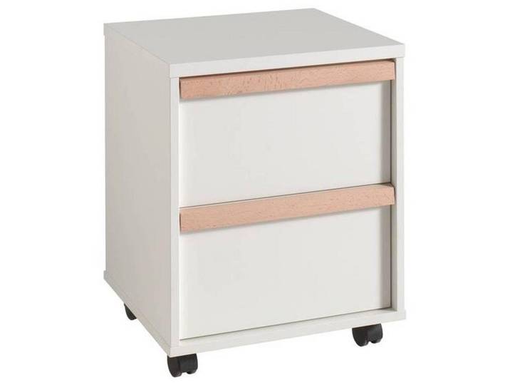 Vipack Rollcontainer, Weiß, Buche, massiv, 2 Schublade(n) Schubladen, 48.1x60x44 cm, Arbeitszimmer, Container, Rollcontainer