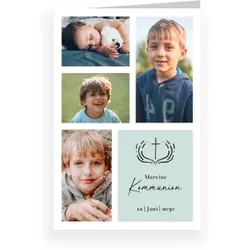 Einladungskarte Kommunion: Bildermosaik mit Fotos