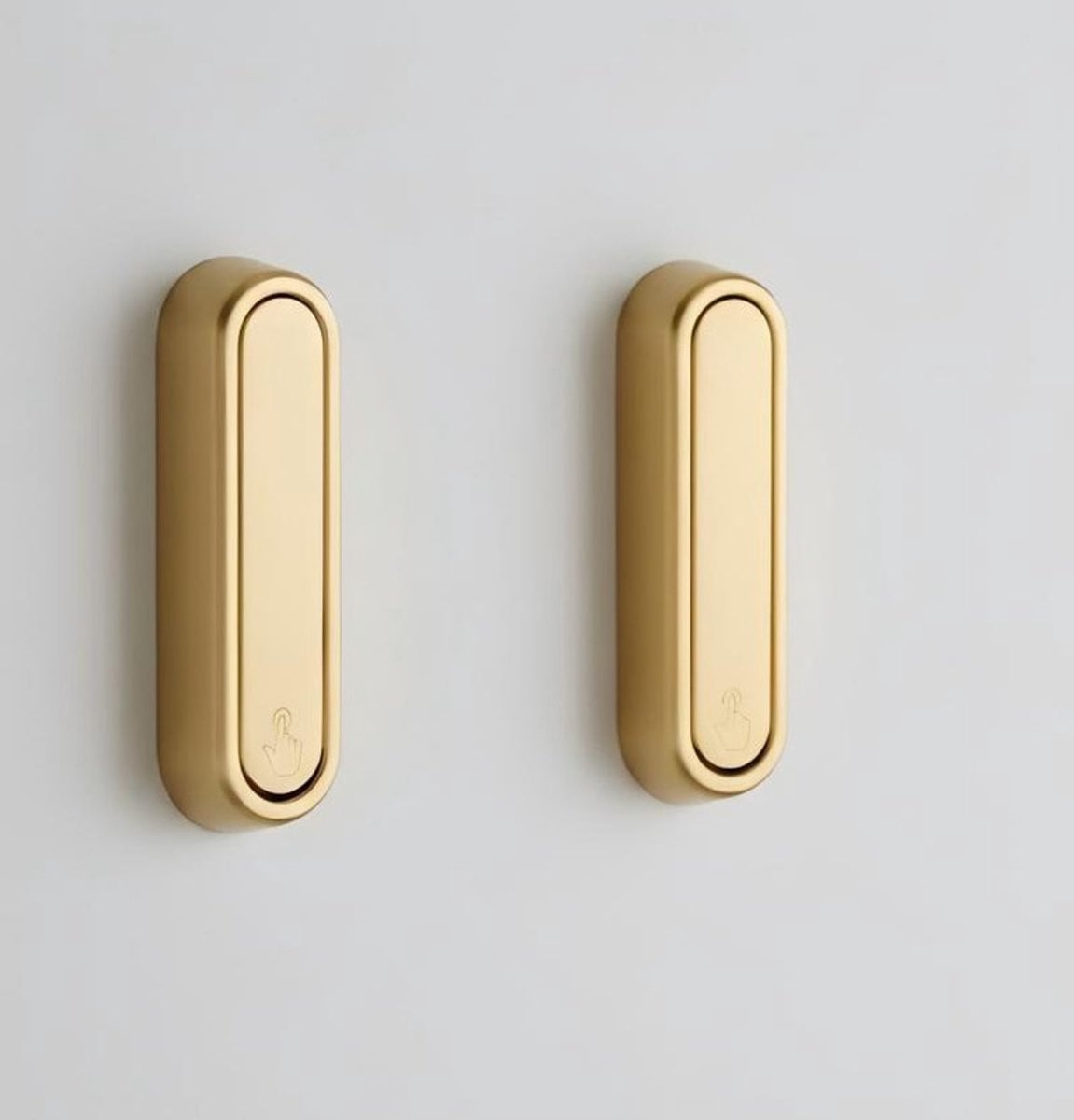 Set van 2 gouden opvouwbare muurhaken van zinklegering voor badkamer en keuken, zonder boren