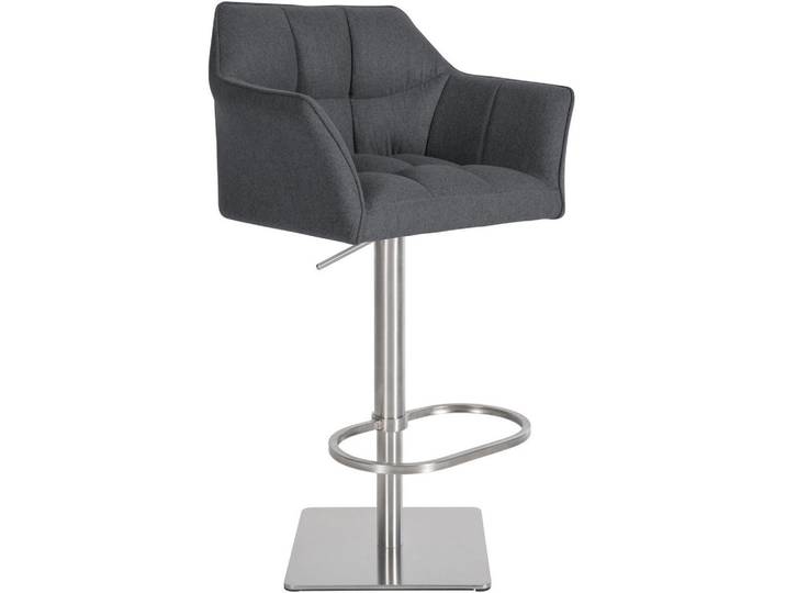 CLP Barhocker Filz Grau, Metall, 64x88x45 cm, Esszimmer, Barmöbel, Barhocker
