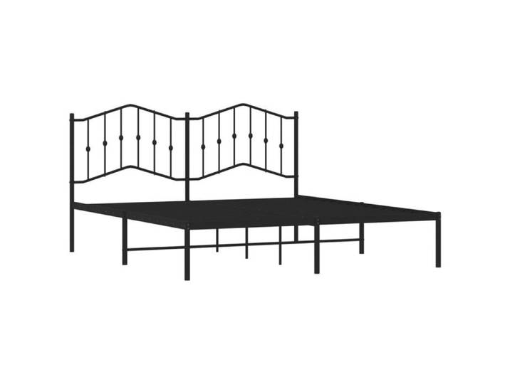 Magnifique Cadre de lit métal double - Sommiers à lattes - sans matelas et tête de lit noir 160x200cm 5235