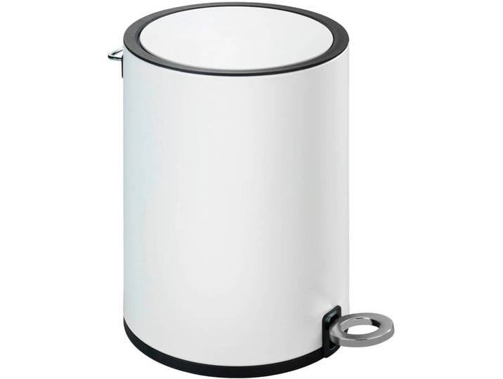 Kosmetikeimer WENKO Monza , schwarz-weiß (weiß, schwarz), B:24,5cm H:25,5cm T:18,5cm, Kunststoff, Polypropylen, Stahl, Mülleimer, Kosmetikeimer, 3 Liter
