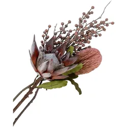 House Nordic King Protea Bouquet, Künstlilcher Blumenstrauß, 25 x 74 cm