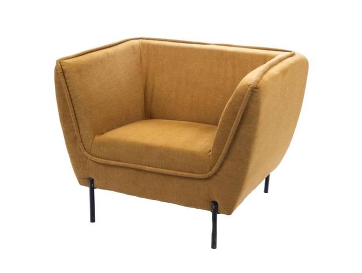 Fauteuil en tissu moutarde Provence - Amadeus
