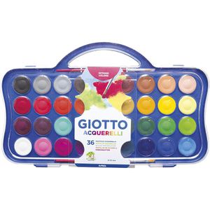 GIOTTO-Fila Farbkasten F353600, Acquerelli, Deckfarbkasten, mit 2 Pinseln, 36 Farben