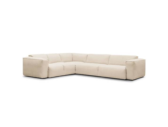Canapé d’angle avec angle arrondi Beige Tissu Saia 325 x 71 x 260cm Angle à gauche vu de face Moderne