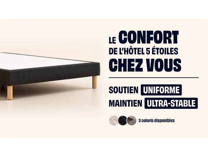 Sommier tapissier 80x190 cm - Noir - Tediber