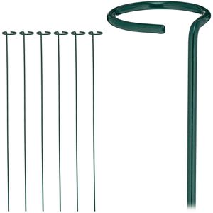 Relaxdays Rankgitter 10036690, dunkelgrün, zum Stecken, aus Metall, 6er Set, 6 x 80 cm