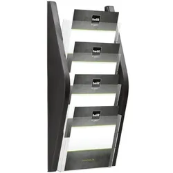 helit Wand-Prospekthalter »the arc« 4 x A4 schwarz, 28x54x8 cm