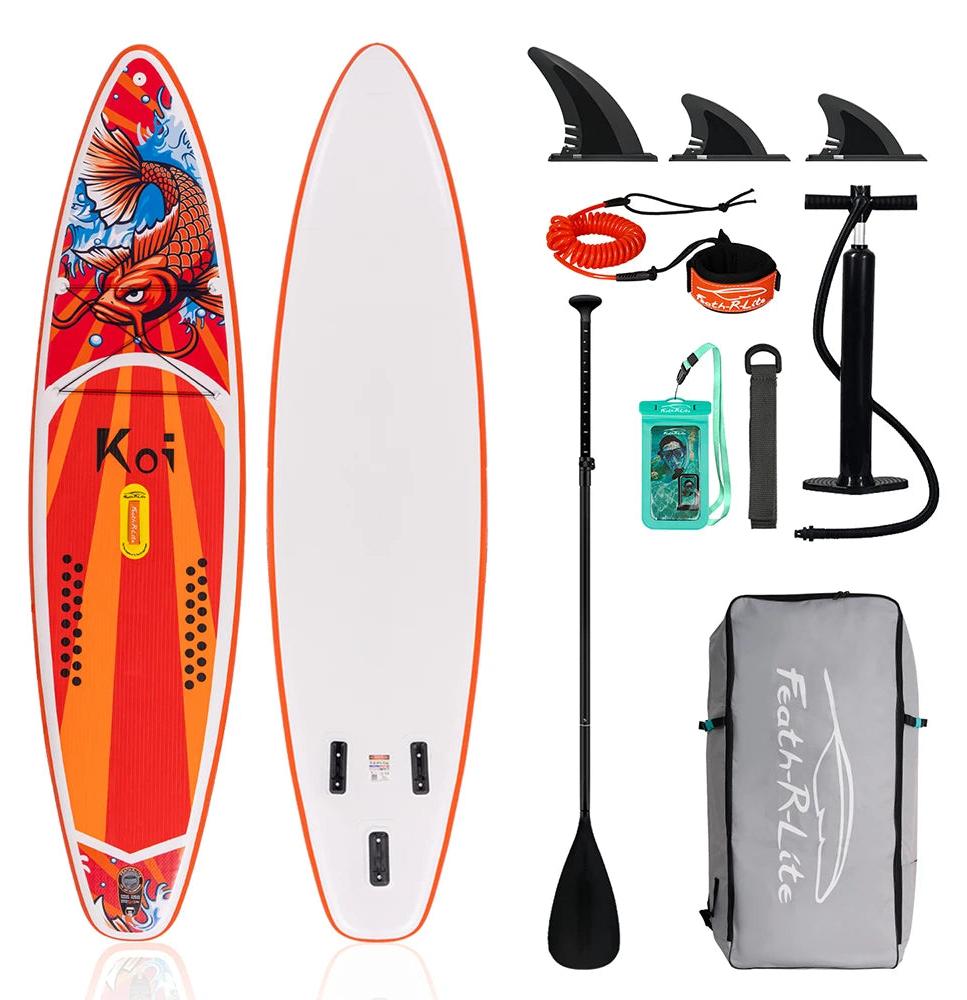 Aufblasbares Stand-Up-Paddle-Board, orange, 350 cm lang, ultraleicht und tragbar, geeignet für Kajaks