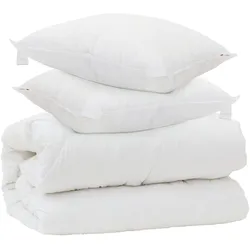 vidaXL Decke mit Kissen mit Kissen 3 pcs Weiß Mikrofaser
