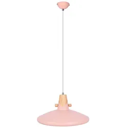 Esszimmerleuchte pink Hängelampe Retro Hängeleuchte holzoptik rosa, E27 Fassung, DxH 35x150 cm