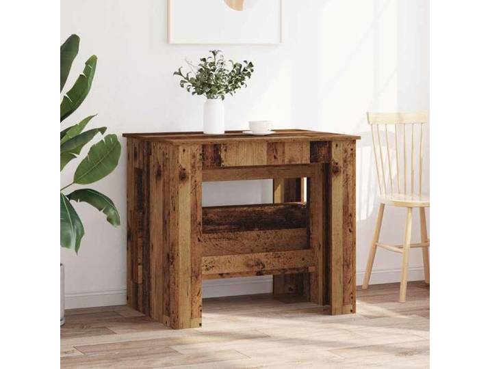 Table à dîner - UU - Bois d'ingénierie - Bois ancien - Table extensible - 180x85x75 cm qey69y