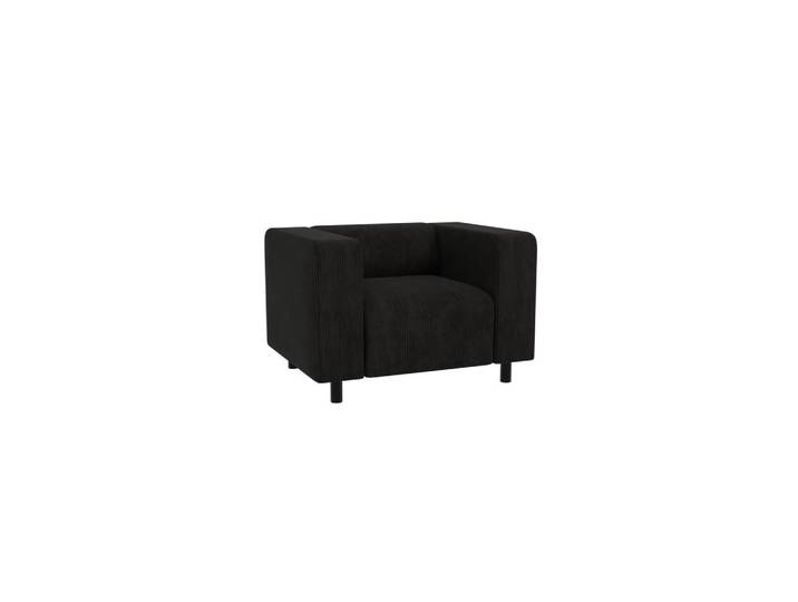 S-Style Sessel Tove Schwarz Cord, Füllung: Schaumstoff, 95x65x80 cm, Wohnzimmer, Sessel, Polstersessel