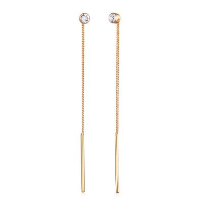 Paar Ohrhänger ELLI "Ohrringe Durchziehen Basic 925 Silber, mit Kristallen von Swarovski" Gr. 63, gold, Ohrringe, Damen, 63, Silber 925 (Sterlingsilber)
