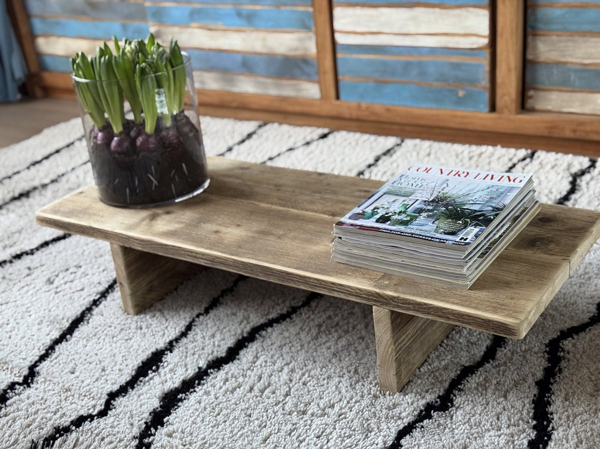 Lage Japanse salontafel behandeld met transparante beits