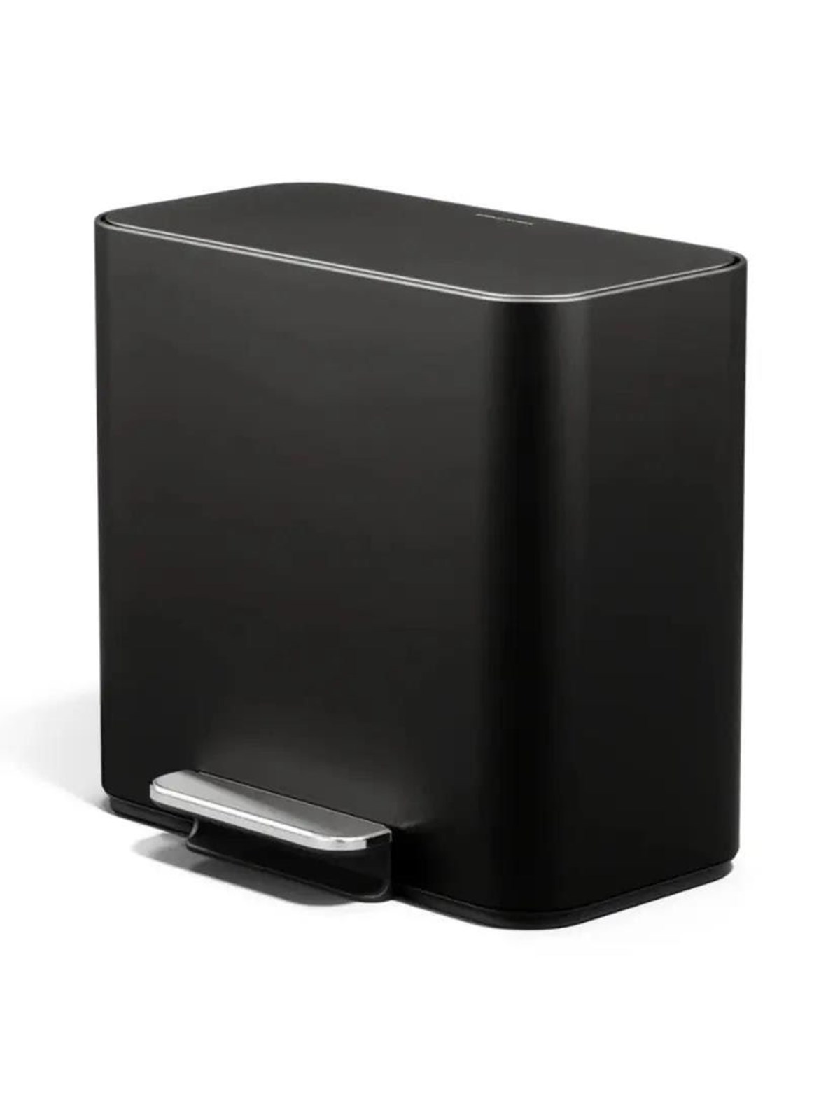 Simplehuman Mini Recycler Pedaleimer 15L, matt schwarzer Stahl
