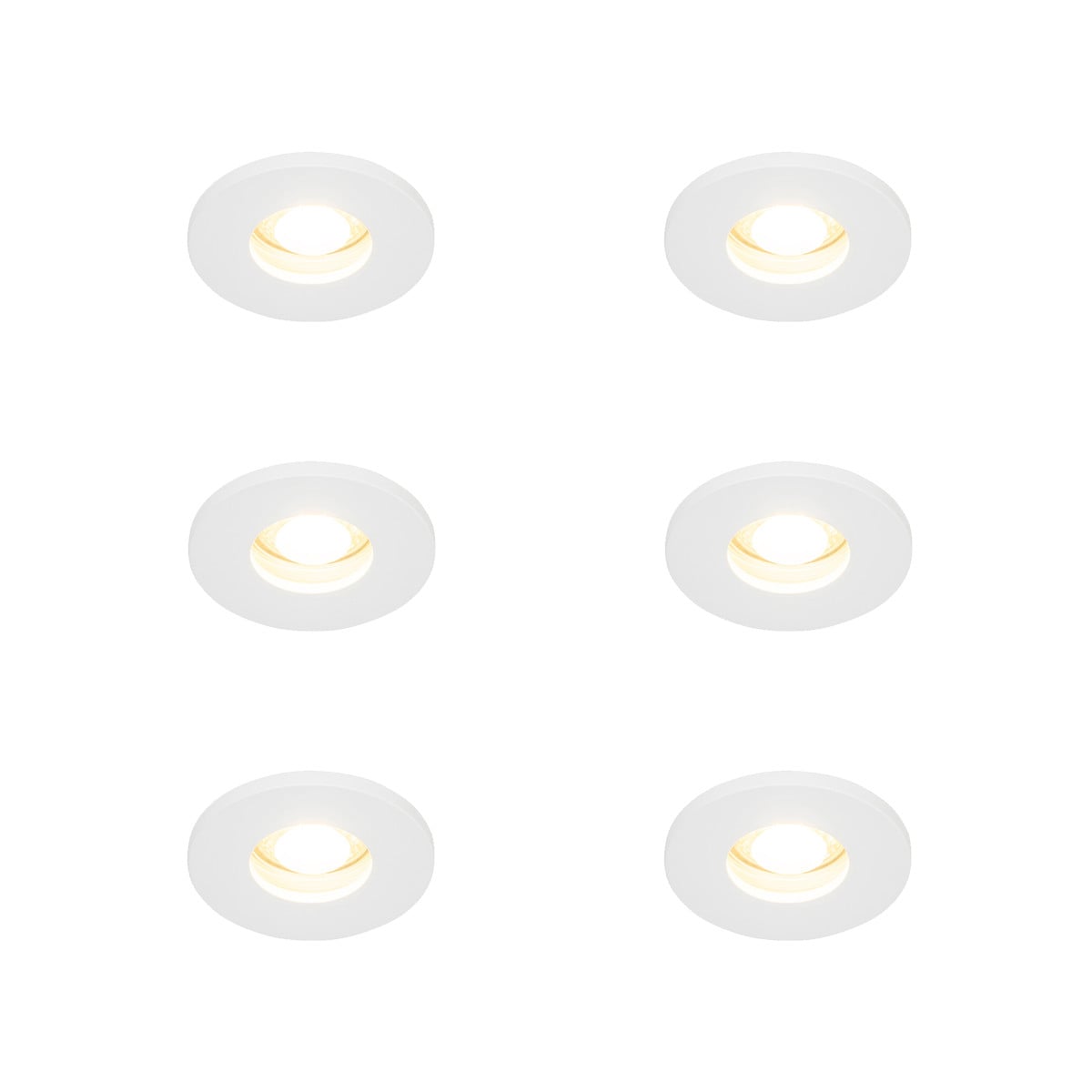 Qazqa Set van 6 Moderne Ronde LED Inbouwspots voor de Badkamer - Wit