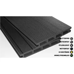 Endorphin, Gartenbodenbelag,  12m2 Anthrazit WPC Terrassendielen Komplettset