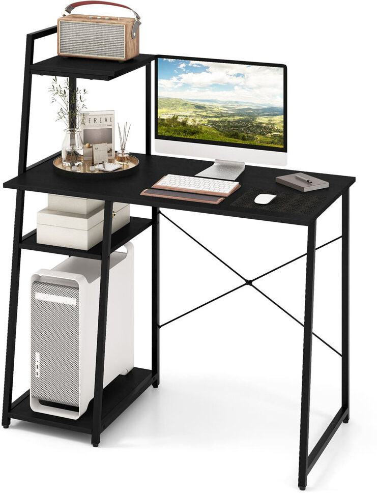 Borough Wharf Amarea Modular Steel Computer Desk Black 120cm H X 100cm W X 50cm D