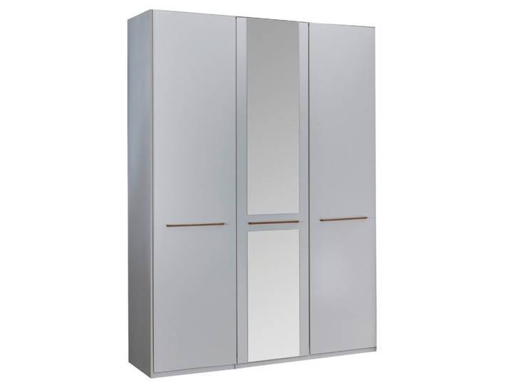 Venda Drehtürenschrank, Weiß, Glas, 2 Fächer, 150x216x58 cm, Schlafzimmer, Kleiderschränke, Kleiderschränke mit Spiegel