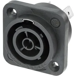 NEUTRIK® powerCON®, UL50E , 3-pol , Kunststoff-, Stecktechnik-Einbaustecker, versilberte(r) Kontakt(e), Type D, schwarz verchromt