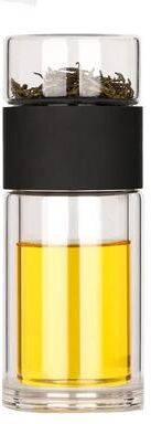 Inspired Living PureBrew Double Wall Glass Tea Infuser Bottle With Protective Sleeve a