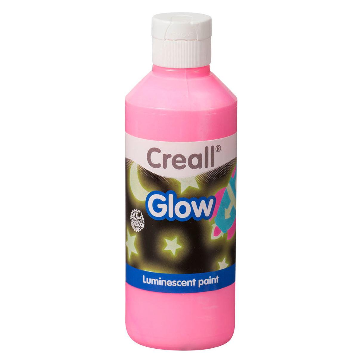 Creall Glow in the Dark Verf Roze, 250ml (250 ml) (05942)