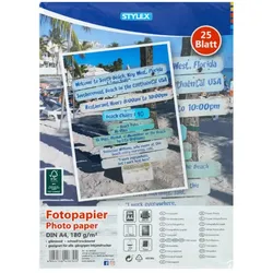 Stylex Fotopapier, DIN A4, 180 g, 25 Blatt, FSC