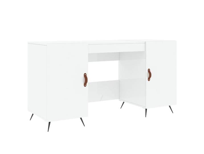 vidaXL Bureau blanc brillant 140x50x75 cm bois composite