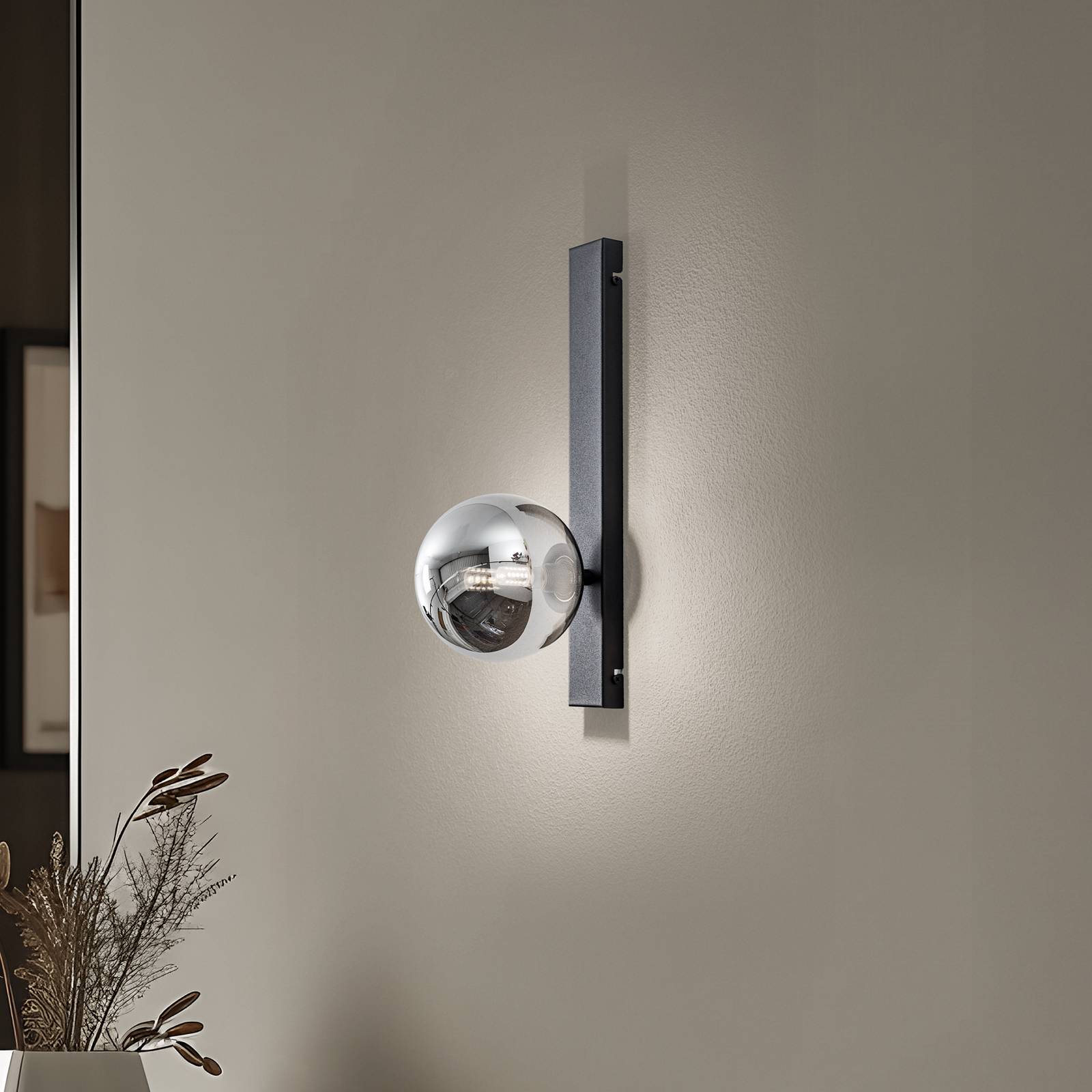 Wandlampe Rumba Domiluce, dimmbar, schwarz, für Wohn- / Esszimmer, Metall, Modern, Wandleuchte, Wandlampe Innen