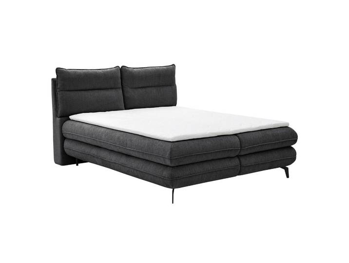 Homesy Boxbett Verse 180 x 200 Einzelbett mit hochwertiger Bonell-Matratze und Topper T30 - Anthrazit, Holz, 180x200 cm, Schlafzimmer, Betten, Boxspringbetten
