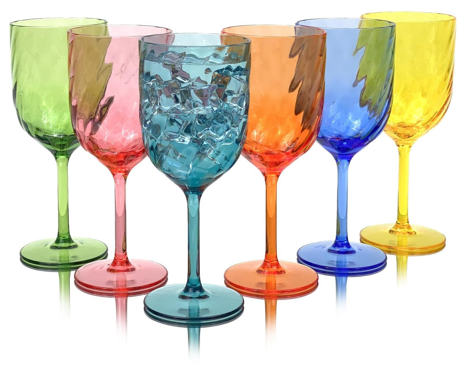 Set van 6 herbruikbare plastic wijnglazen
