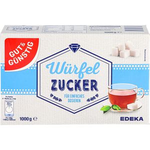 Gut&Günstig Zucker weißer Kristallzucker, Würfelzucker, je 3,4 g, ca. 294 Stück, 1 kg
