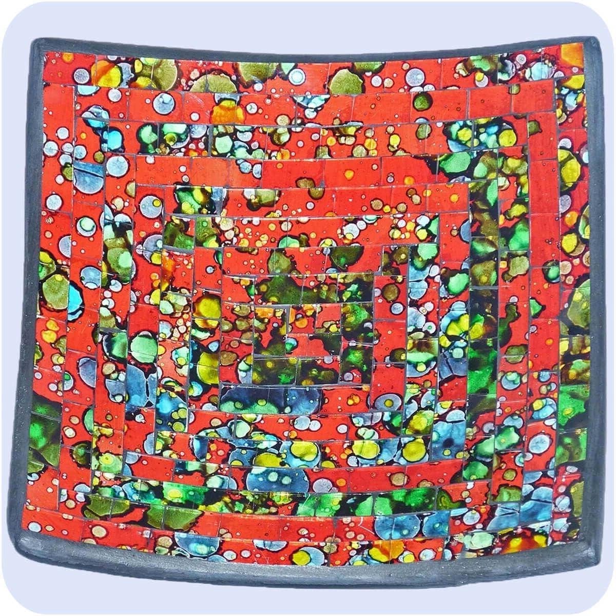 Handgemaakte Mozaïek Kom - Decoratieve Schaal - Multicolor - Diameter: 15 cm